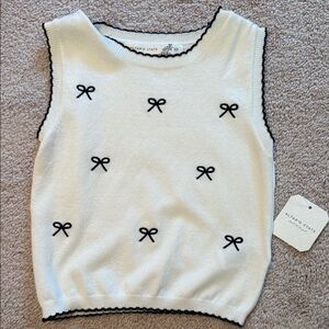 Altar’d State Sweater Vest with Black Bow Accents NWT
